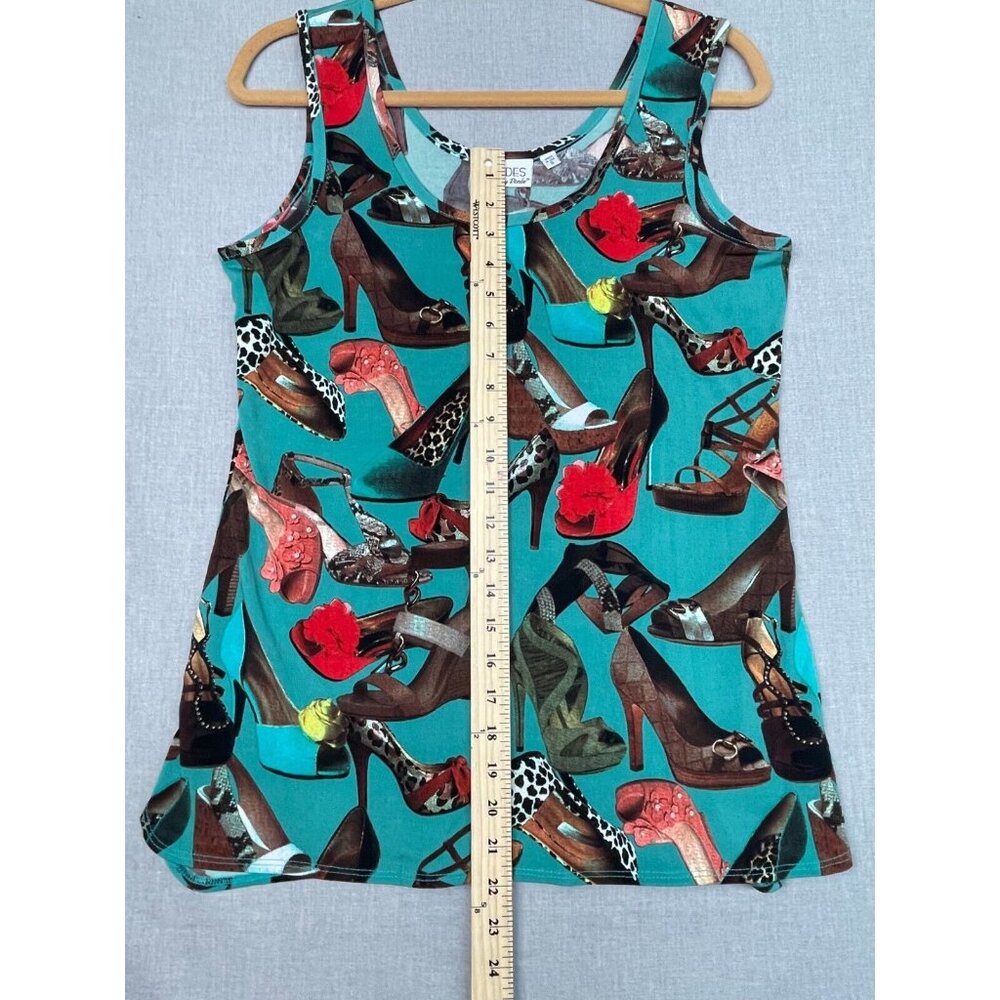 Attitudes by Renee Women's Multicolored Stiletto Print Scoop Neck Blouse S USED - Picture 4 of 5